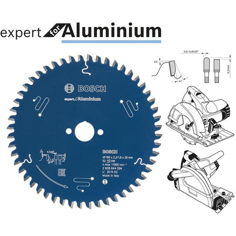 Bosch EXPERT 216x30mm 64-TOOTH ALUMINIUM DIAMOND saw blade