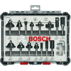 Bosch ZESTAW FREZÓW 15szt. UCHWYT 1/4