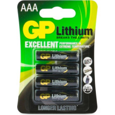 Gp Batteries 1x4 GP Lithium Micro 1,5V AAA                   07024LF-C4