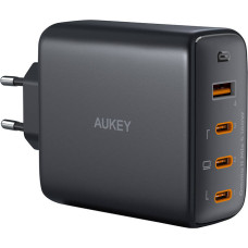 Aukey Wall charger Aukey PA-B7S, 1xUSB-A, 3xUSB-C, 100W GaN (black)