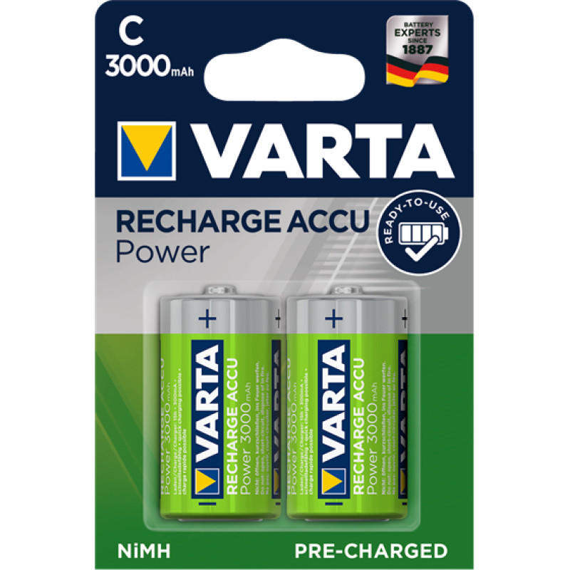 Varta 1x2 Varta Rechargeable Accu C Ready2Use NiMH Baby 3000 mAh