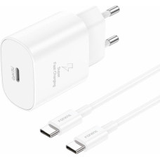 Foneng EU51 USB-C 25W mains charger + USB-C - USB-C cable (white)