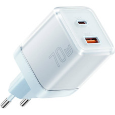 Essager Wall charger Yueqi 70W GaN USB-C + USB-A (blue)