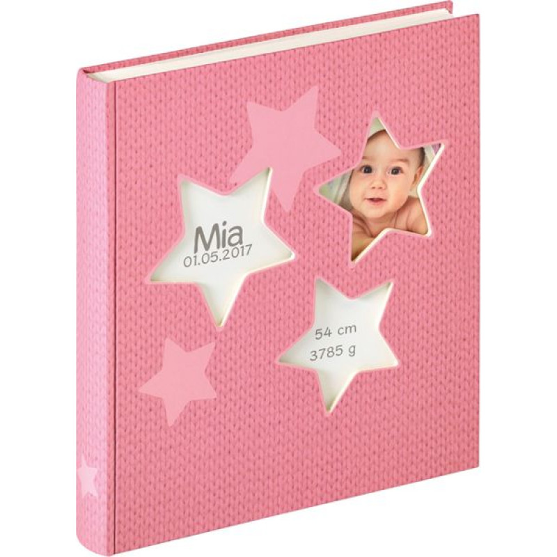 Walther Estrella pink 28x30,5 50 white Pages Babyalbum UK133R