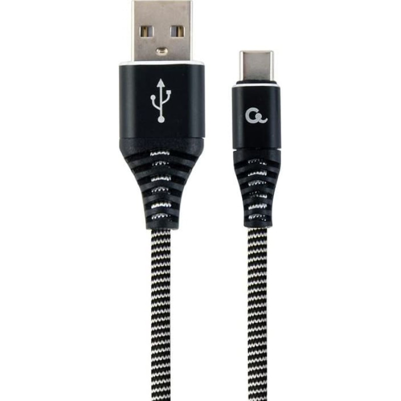 Gembird CABLE USB-C 1M BLACK/WHITE/CC-USB2B-AMCM-1M-BW GEMBIRD