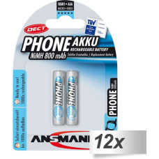 Ansmann 12x2 Ansmann maxE NiMH bat. Micro AAA 800 mAh DECT PHONE