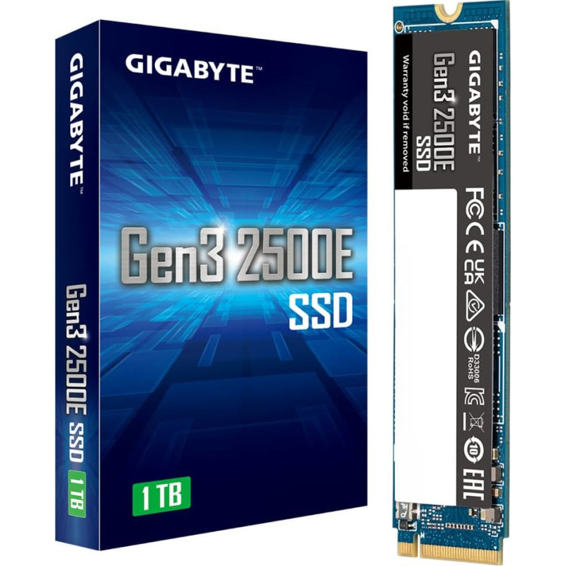 Gigabyte SSD|GIGABYTE|Gen3 2500E|1TB|M.2|PCIE|NVMe|Write speed 1800 MBytes/sec|Read speed 2400 MBytes/sec|2.3mm|MTBF 1500000 hours|G325E1TB
